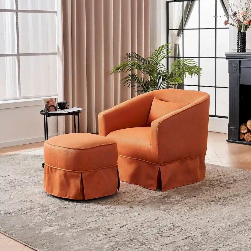 Fauteuil pivotant avec repose-pieds