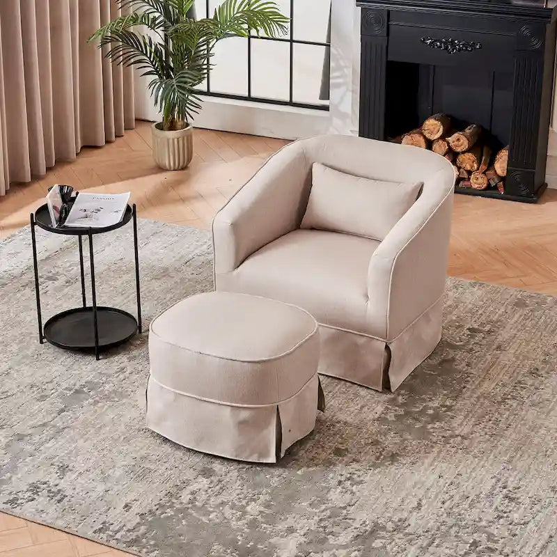 Fauteuil pivotant avec repose-pieds