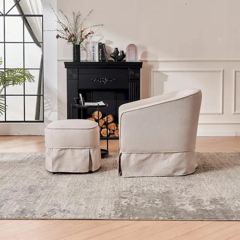 Fauteuil pivotant avec repose-pieds