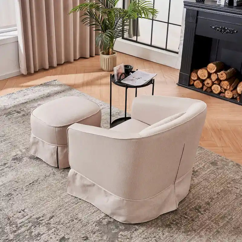 Fauteuil pivotant avec repose-pieds