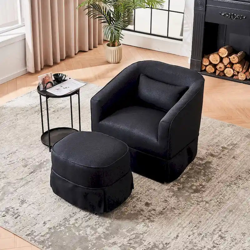 Fauteuil pivotant avec repose-pieds