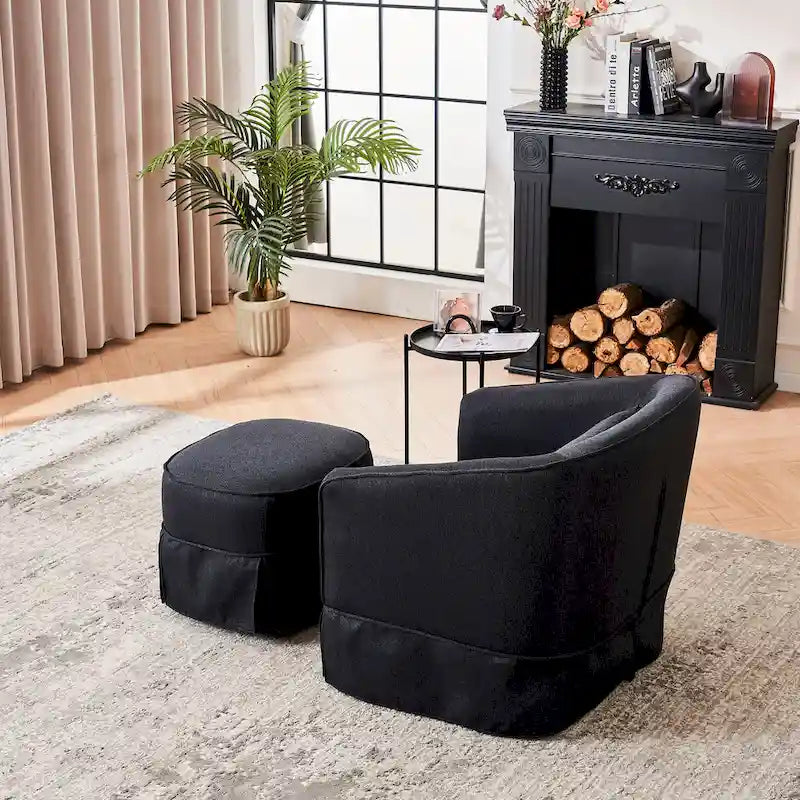 Fauteuil pivotant avec repose-pieds