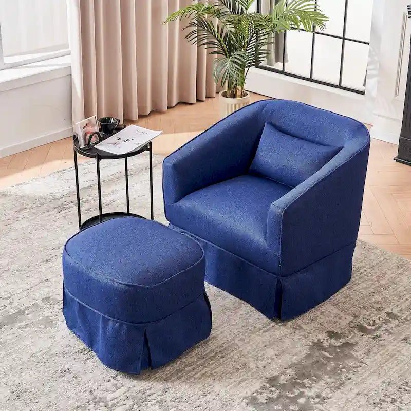 Fauteuil pivotant avec repose-pieds