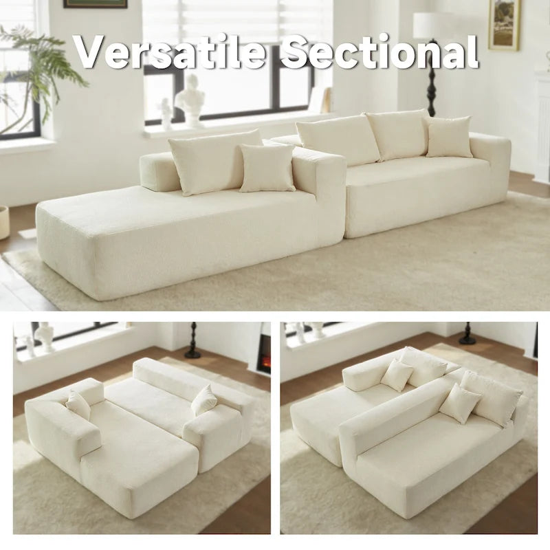 HOOOWOOO Canapé d'angle modulaire en forme de L avec méridienne