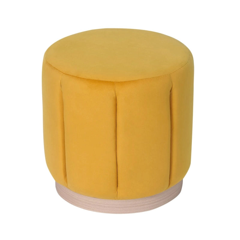 Tabouret Pouf Rond Rembourré en Flanelle Adeco pour Salon