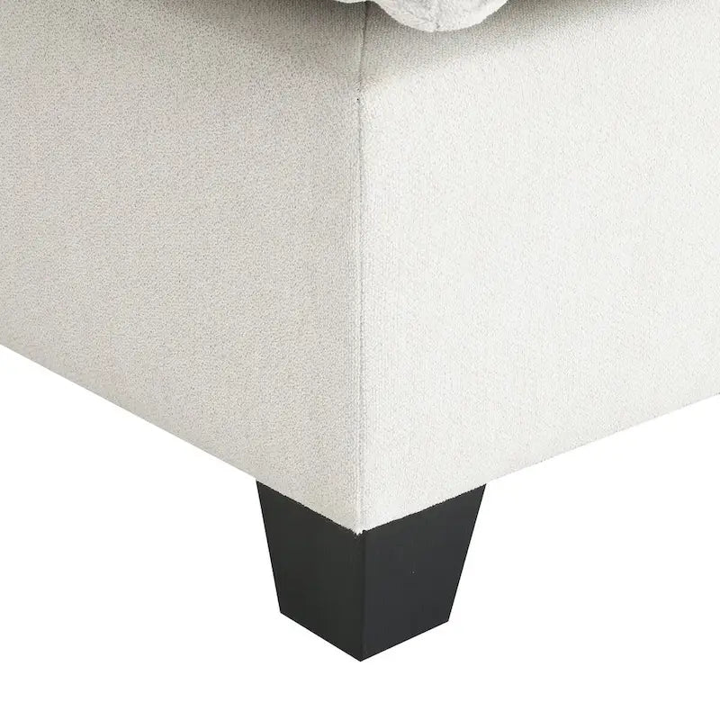 Canapé d'angle en chenille avec port USB et accoudoirs carrés, style moderne du milieu du siècle - 109 x 57