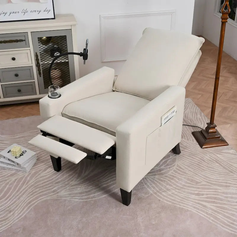 Fauteuils inclinables pour adultes, canapé inclinable réglable avec support de téléphone portable et porte-gobelet