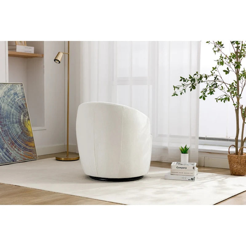 Petit fauteuil d'appoint pivotant confortable rond 360 en chenille pour salon Fauteuils d'appoint ronds modernes