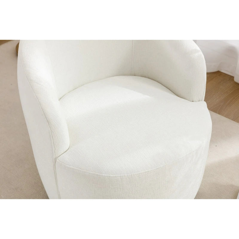 Petit fauteuil d'appoint pivotant confortable rond 360 en chenille pour salon Fauteuils d'appoint ronds modernes