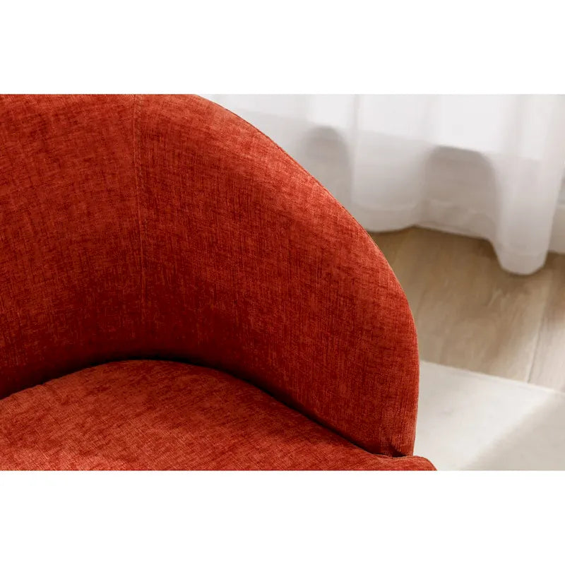 Petit fauteuil d'appoint pivotant confortable rond 360 en chenille pour salon Fauteuils d'appoint ronds modernes
