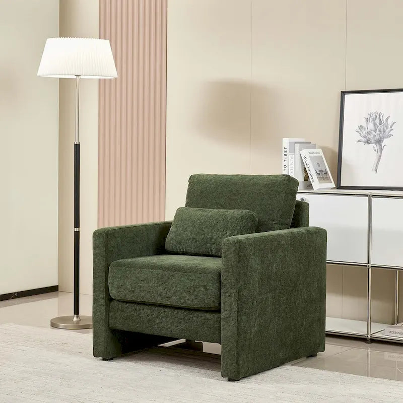 Fauteuil d'appoint moderne en chenille pour salon