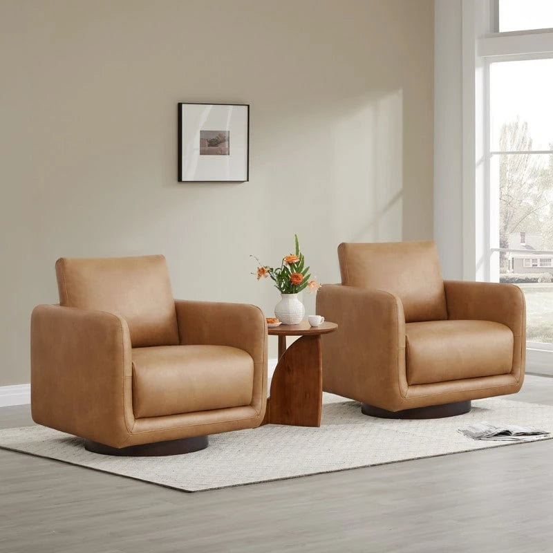 Fauteuil d'appoint pivotant Rebecca avec coussin de dossier