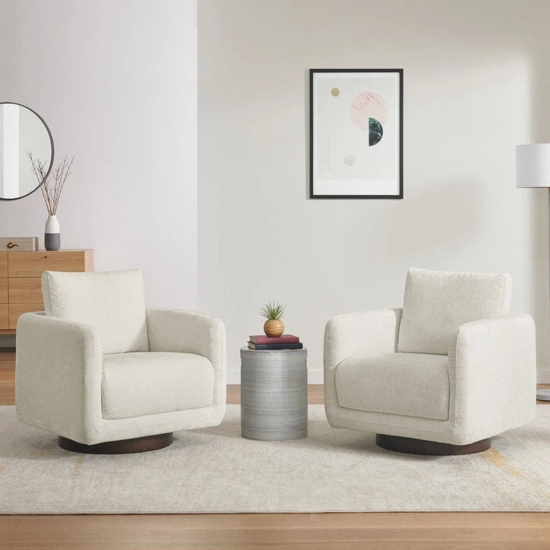 Fauteuil d'appoint pivotant Rebecca avec coussin de dossier