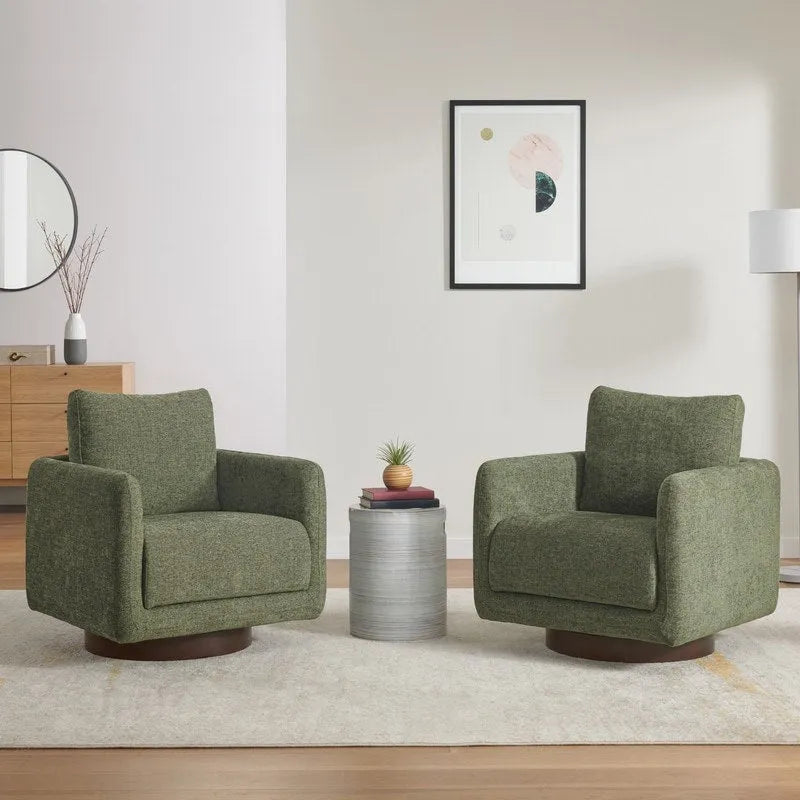 Fauteuil d'appoint pivotant Rebecca avec coussin de dossier