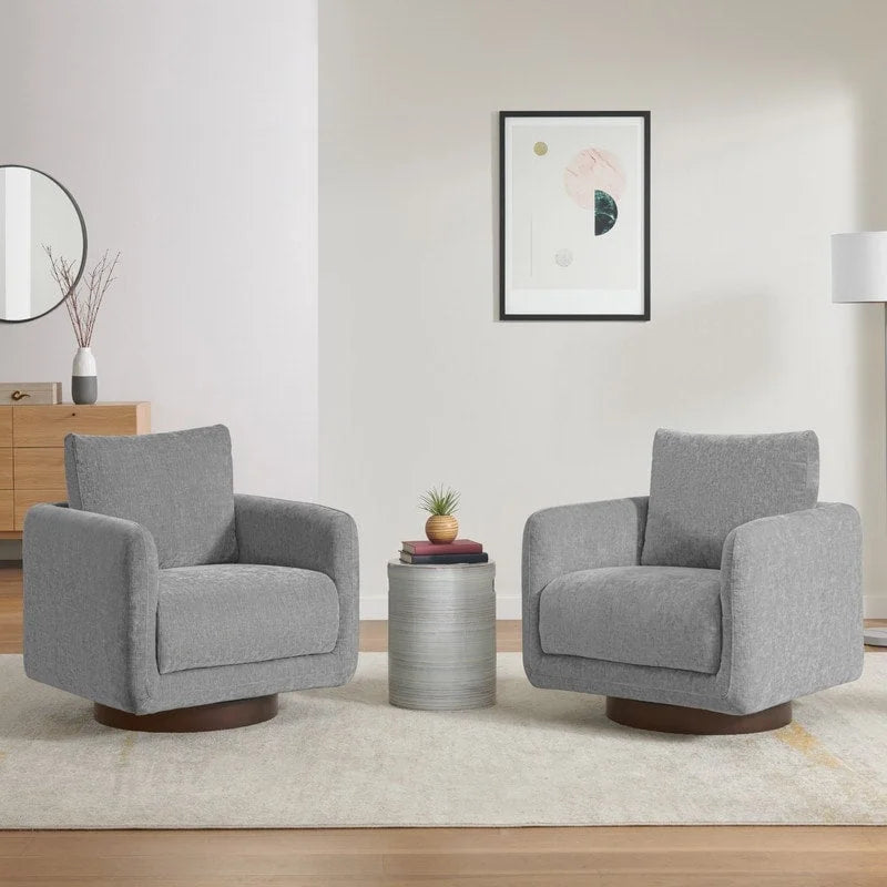 Fauteuil d'appoint pivotant Rebecca avec coussin de dossier