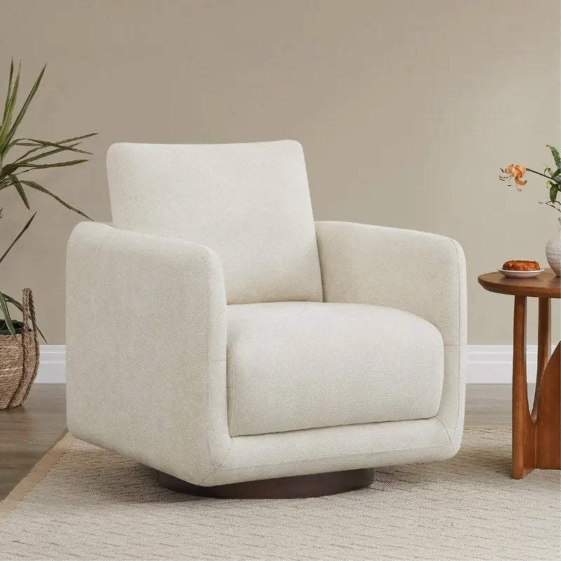 Fauteuil d'appoint pivotant Rebecca avec coussin de dossier
