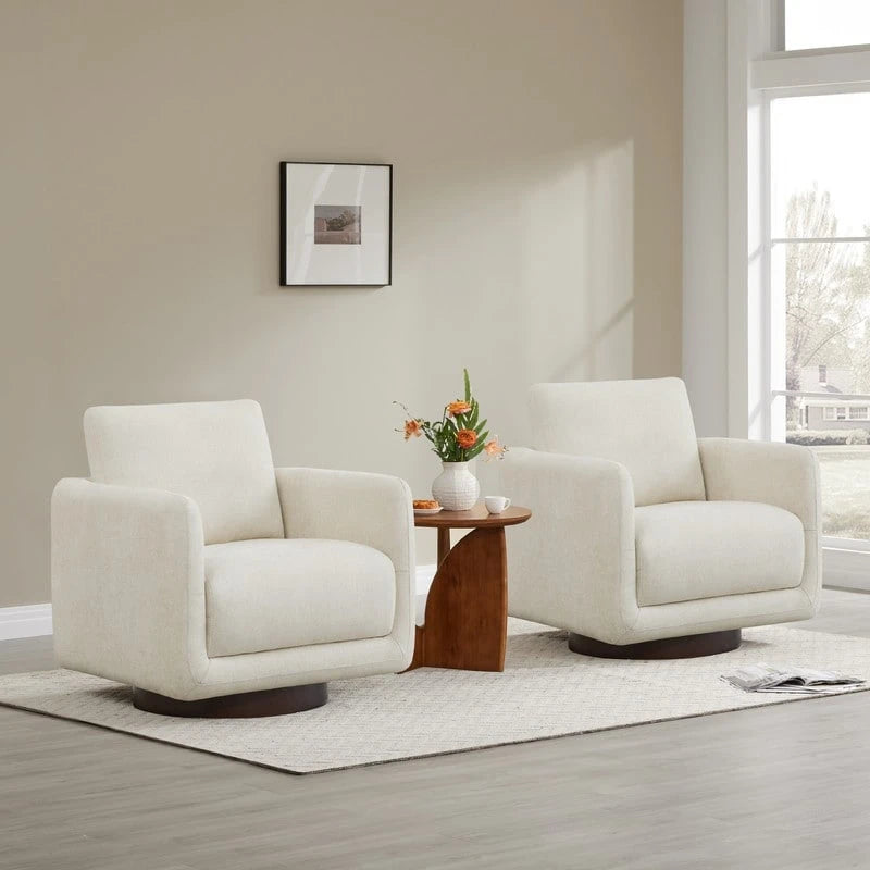 Fauteuil d'appoint pivotant Rebecca avec coussin de dossier