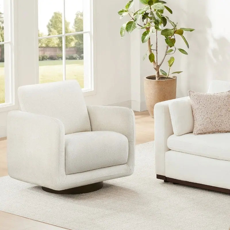Fauteuil d'appoint pivotant Rebecca avec coussin de dossier