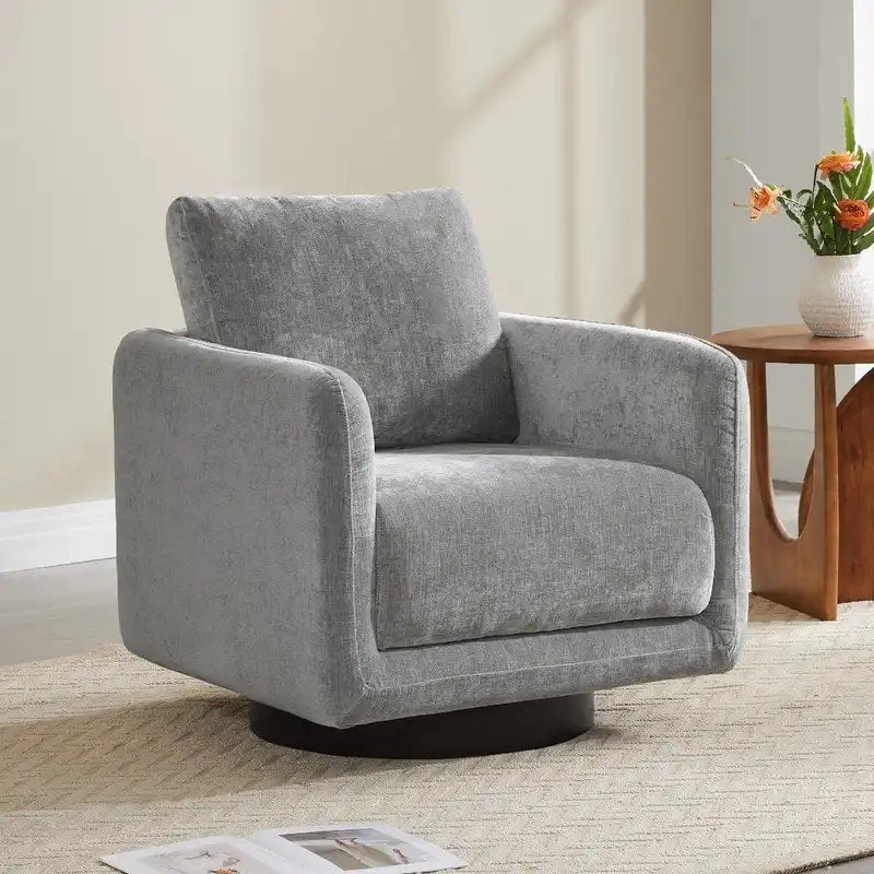 Fauteuil d'appoint pivotant Rebecca avec coussin de dossier