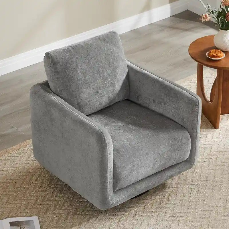 Fauteuil d'appoint pivotant Rebecca avec coussin de dossier