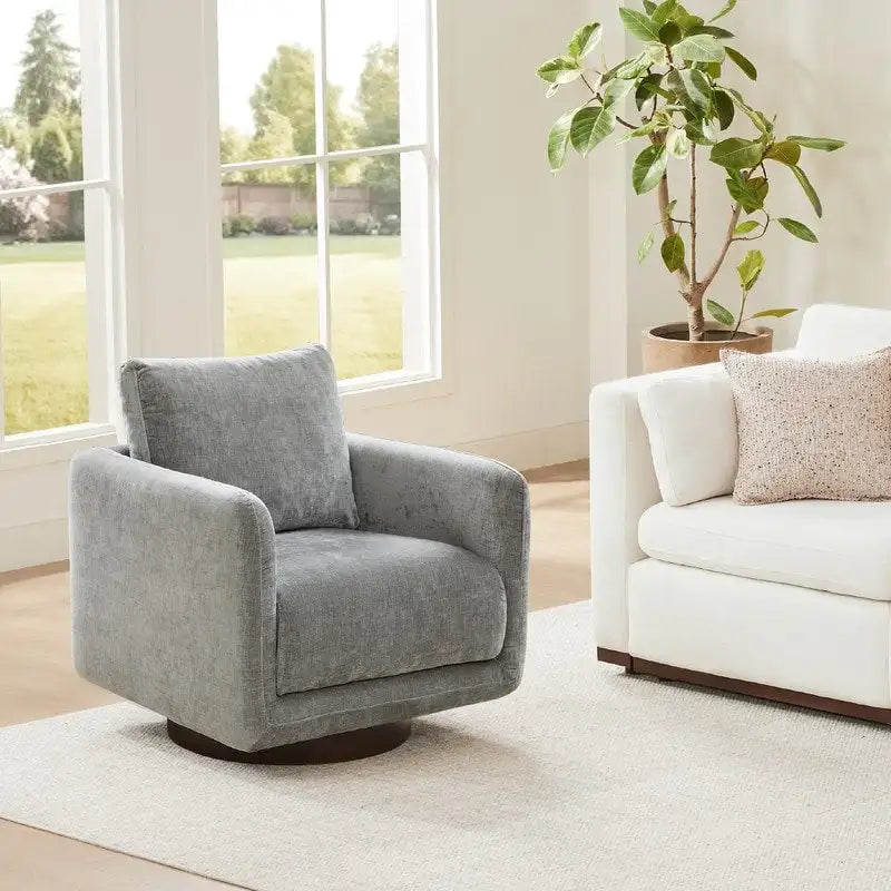 Fauteuil d'appoint pivotant Rebecca avec coussin de dossier