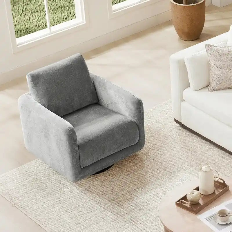 Fauteuil d'appoint pivotant Rebecca avec coussin de dossier