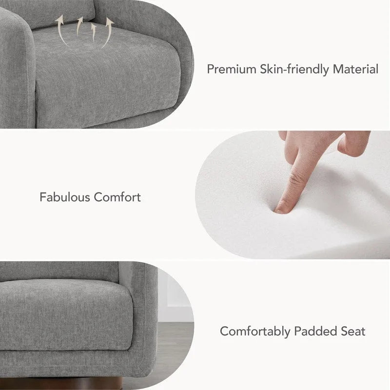 Fauteuil d'appoint pivotant Rebecca avec coussin de dossier