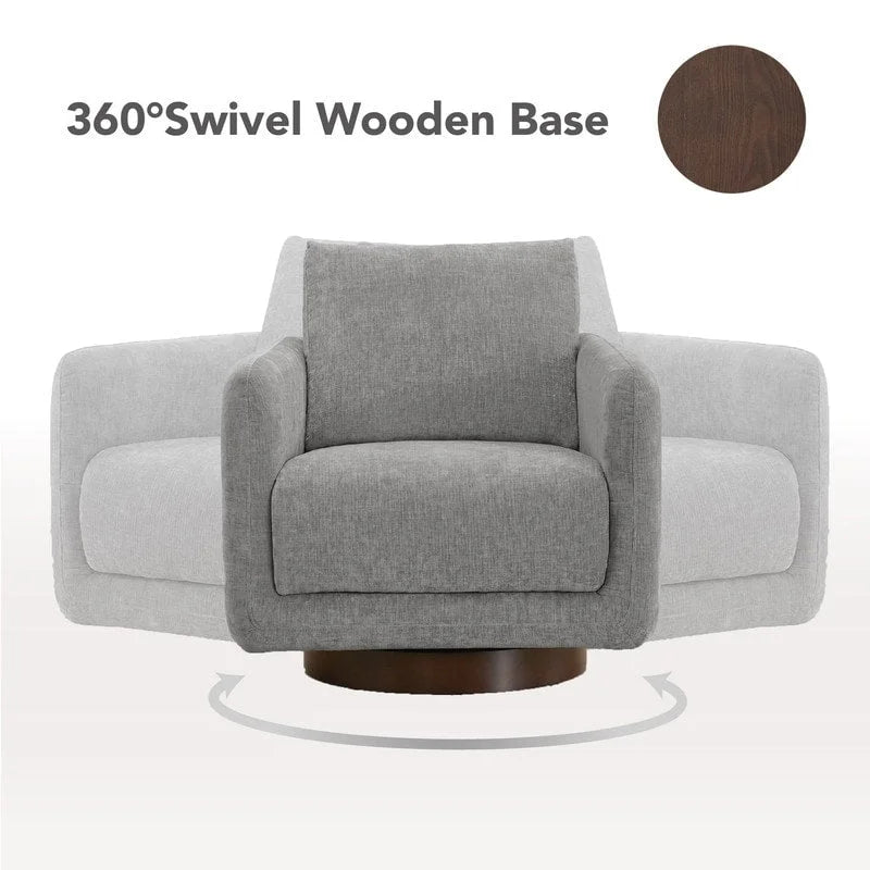 Fauteuil d'appoint pivotant Rebecca avec coussin de dossier