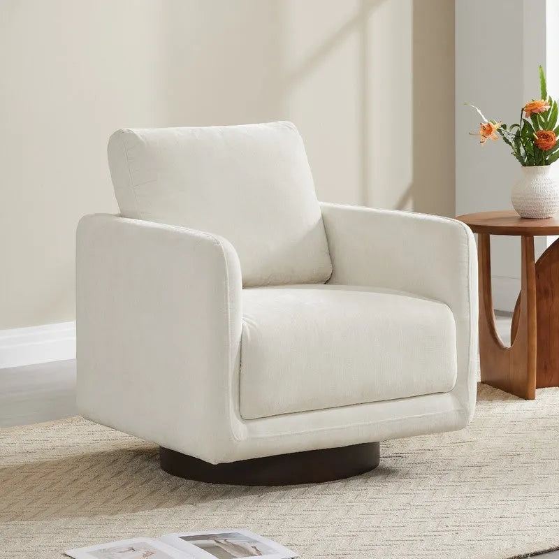 Fauteuil d'appoint pivotant Rebecca avec coussin de dossier