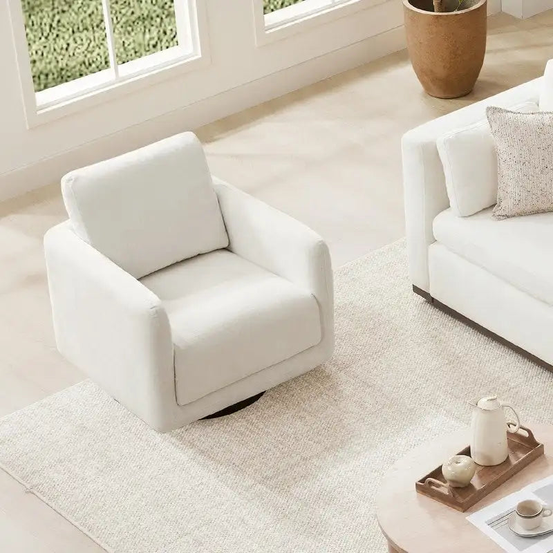 Fauteuil d'appoint pivotant Rebecca avec coussin de dossier