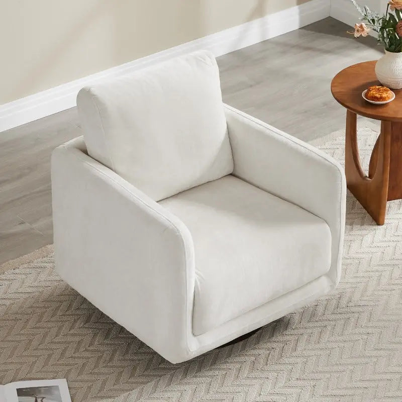 Fauteuil d'appoint pivotant Rebecca avec coussin de dossier