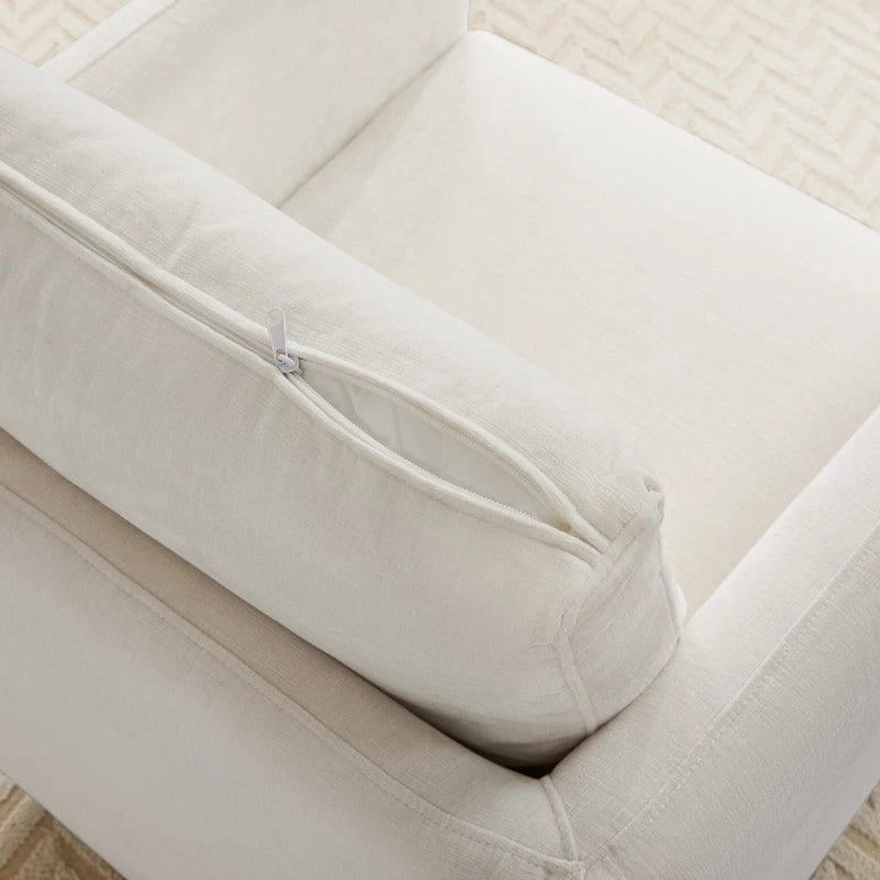 Fauteuil d'appoint pivotant Rebecca avec coussin de dossier