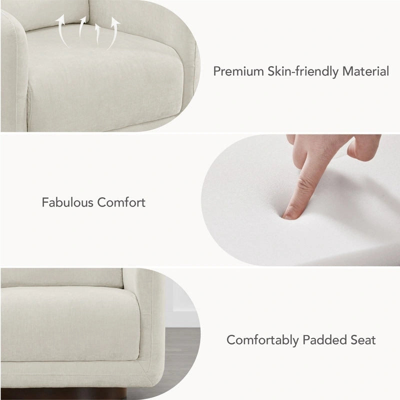 Fauteuil d'appoint pivotant Rebecca avec coussin de dossier