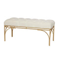 Banc en métal avec assise en velours - Gris, noir ou blanc - Roche River Decor