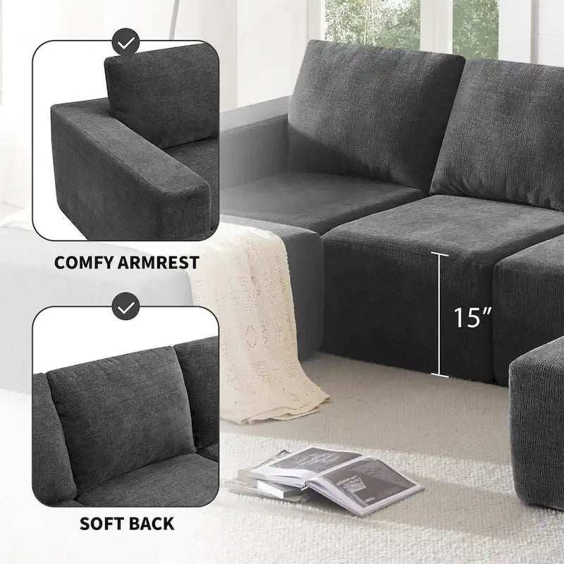 Canapé d'angle modulable en U