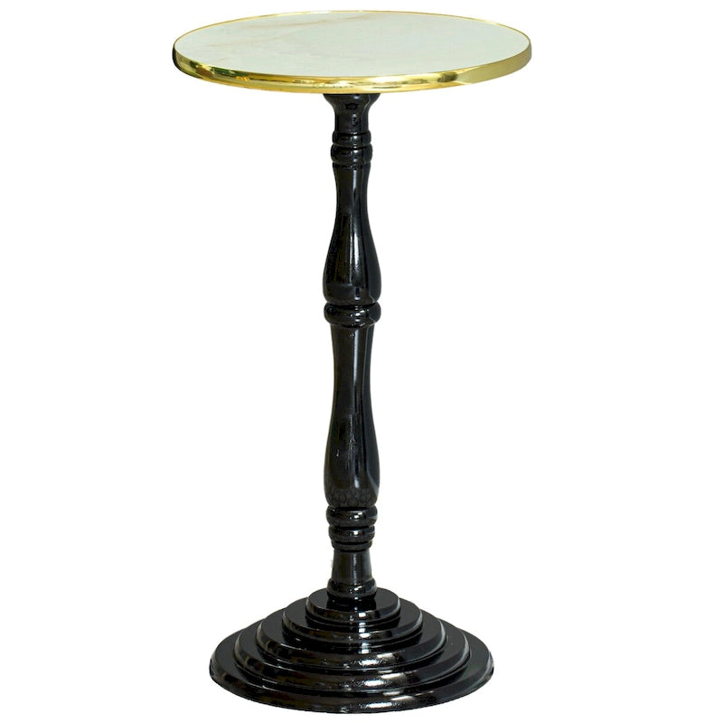 Table d'appoint ronde en bois, Table d'appoint piédestal pour salon - Meuble moderne, Support décoratif, Solution pour petit espace