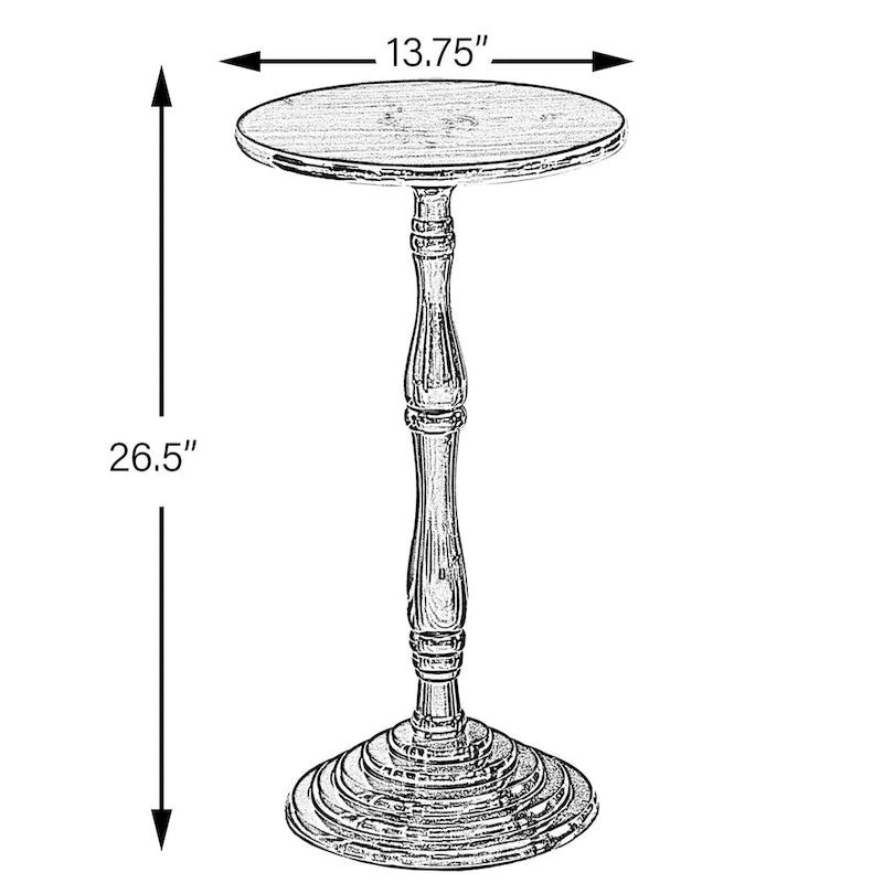 Table d'appoint ronde en bois, Table d'appoint piédestal pour salon - Meuble moderne, Support décoratif, Solution pour petit espace
