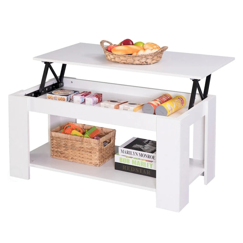 Table basse en bois moderne avec plateau relevable