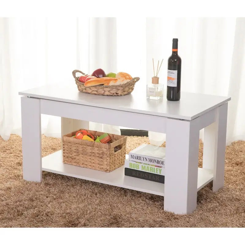 Table basse en bois moderne avec plateau relevable