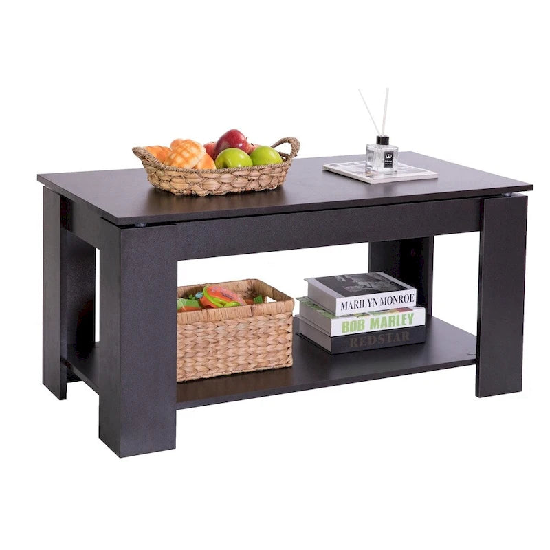 Table basse en bois moderne avec plateau relevable