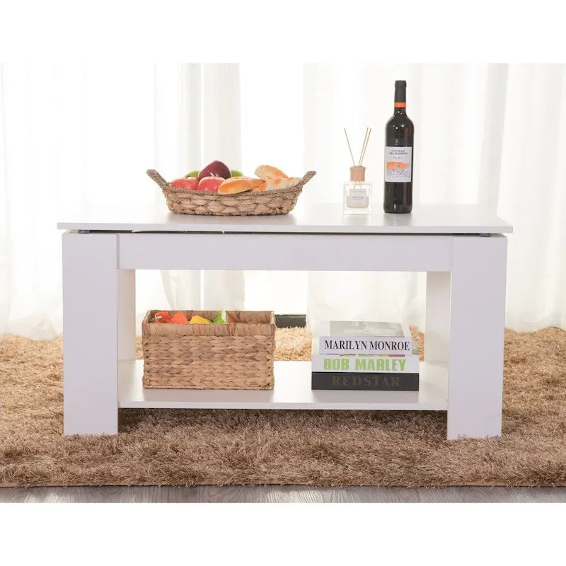 Table basse en bois moderne avec plateau relevable