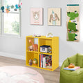 Étagère à livres pour enfants à 4 cubes, organisateur de rangement pour jouets pour enfants, jaune