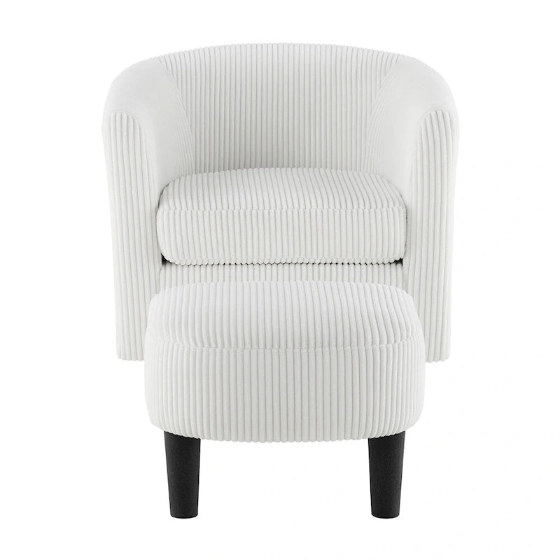 Fauteuil simple pivotant avec pouf