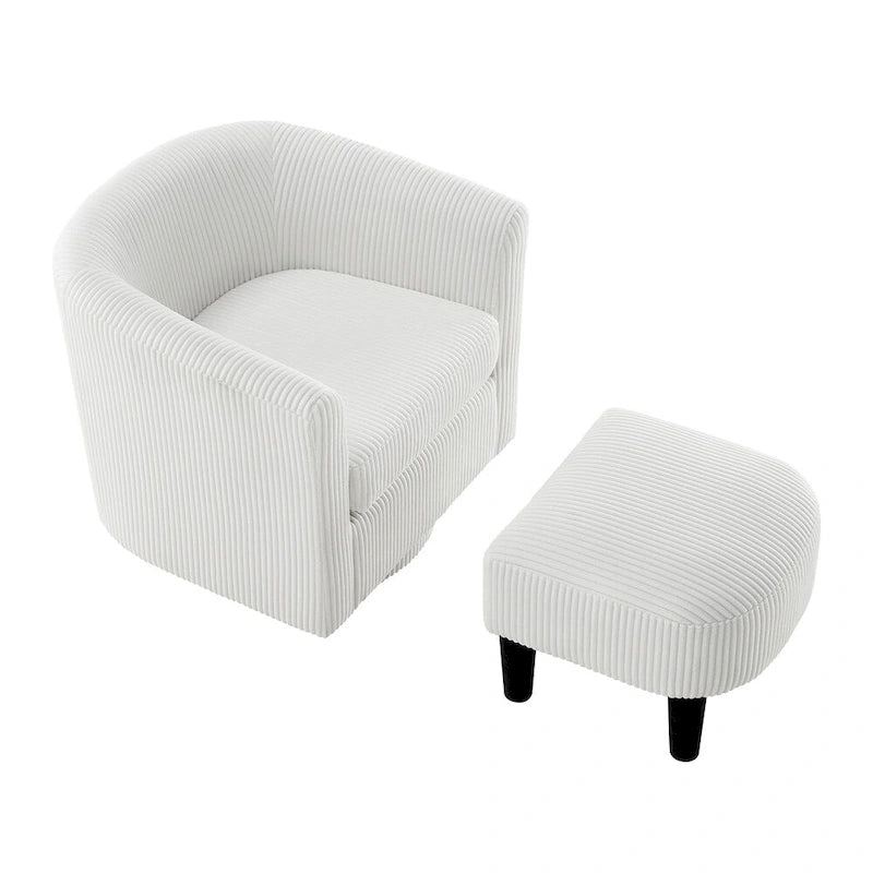 Fauteuil simple pivotant avec pouf