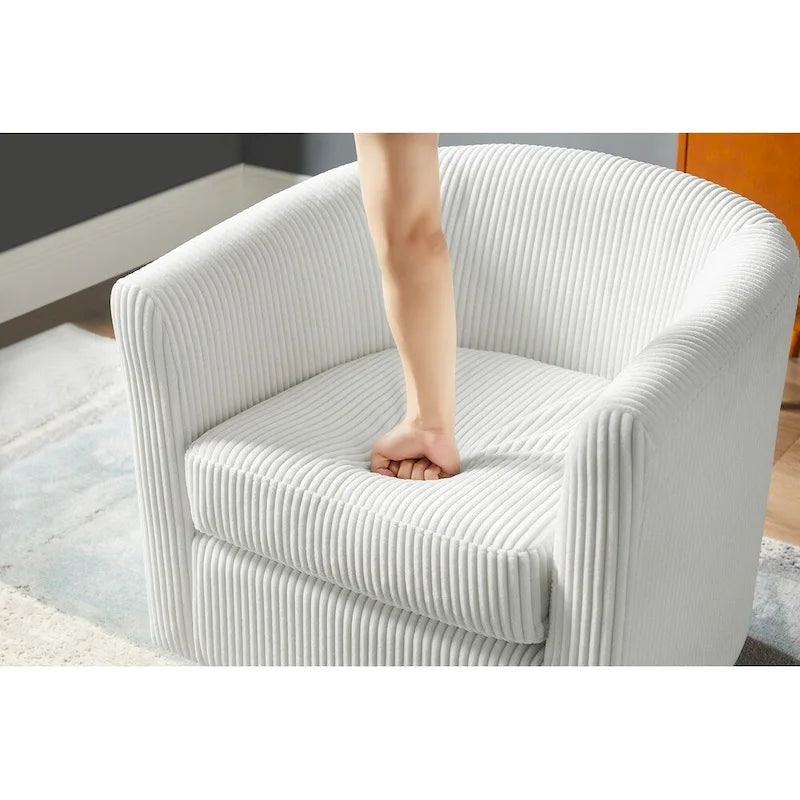 Fauteuil simple pivotant avec pouf