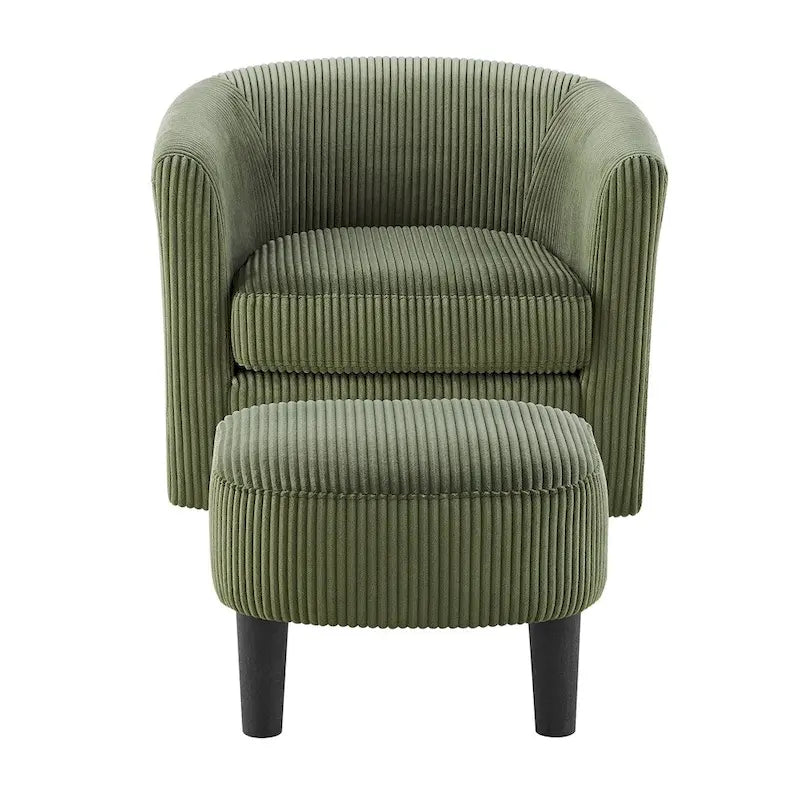 Fauteuil simple pivotant avec pouf