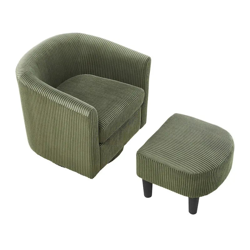 Fauteuil simple pivotant avec pouf