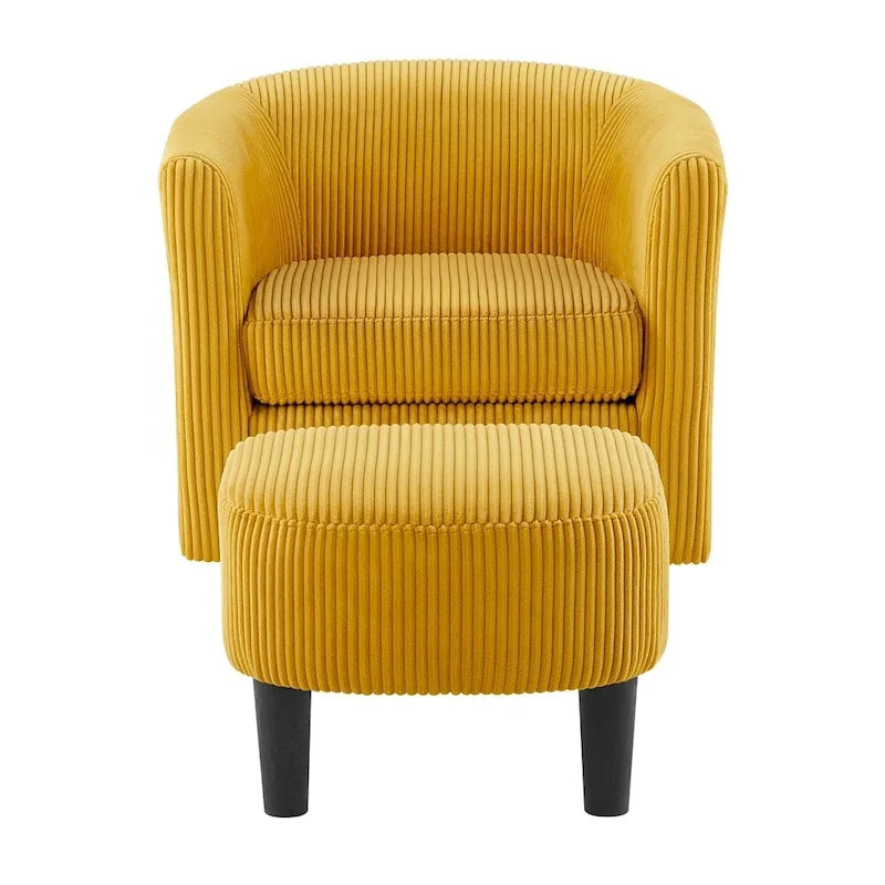 Fauteuil simple pivotant avec pouf
