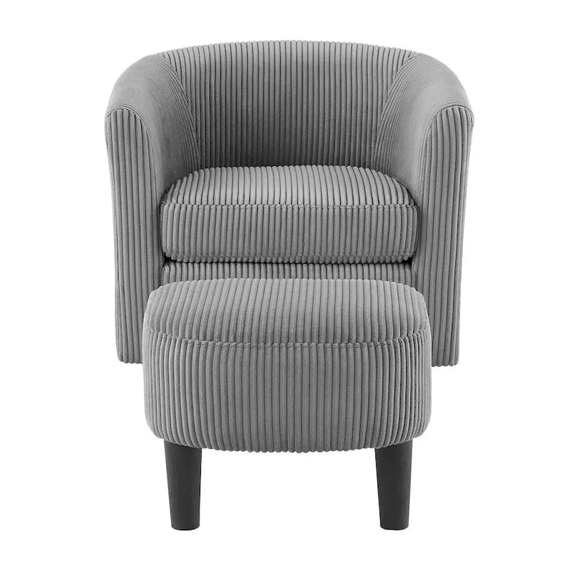 Fauteuil simple pivotant avec pouf