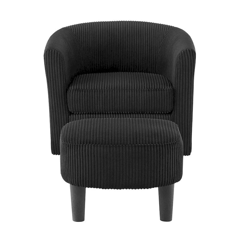 Fauteuil simple pivotant avec pouf